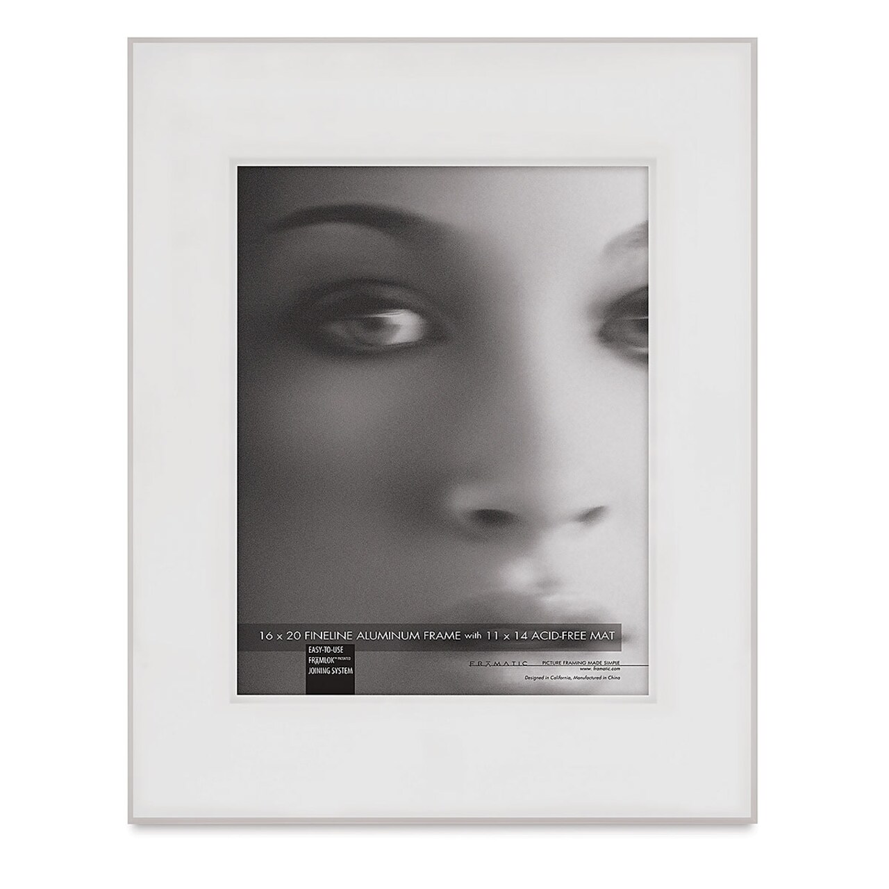 MCS Framatic Frame - White, 16" x 20" w/11" x 14" Opening, Shadow Mat
